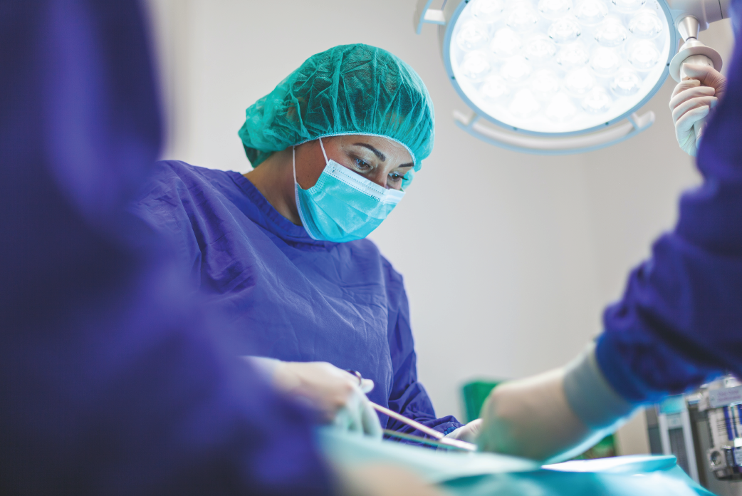 A surgeon at the operating theatre